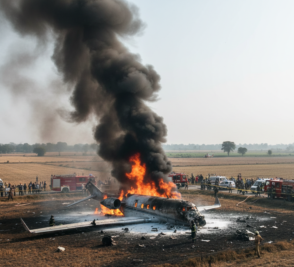 മഹാരാഷ്ട്രയിൽ വിമാനം തകർന്നു വീണു; ഉപമുഖ്യമന്ത്രി അജിത് പവാറിന് ദാരുണാന്ത്യം