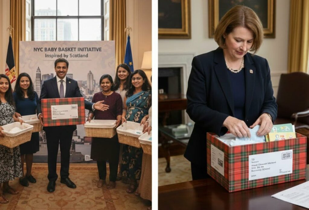 കടൽ കടന്ന് സ്കോട്ട്‌ലാൻഡിന്റെ അൻപ്; ന്യൂയോർക്ക് മേയർക്ക് സമ്മാനമായി ‘ബേബി ബോക്സ്’.