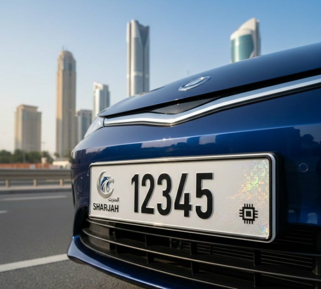 പഴയ ഡിസൈൻ വിടുന്നു, പുത്തൻ ശൈലിയിലേക്ക് മാറുന്നു. ഷാർജയുടെ പുതിയ നമ്പർ പ്ലേറ്റുകൾ റെഡി