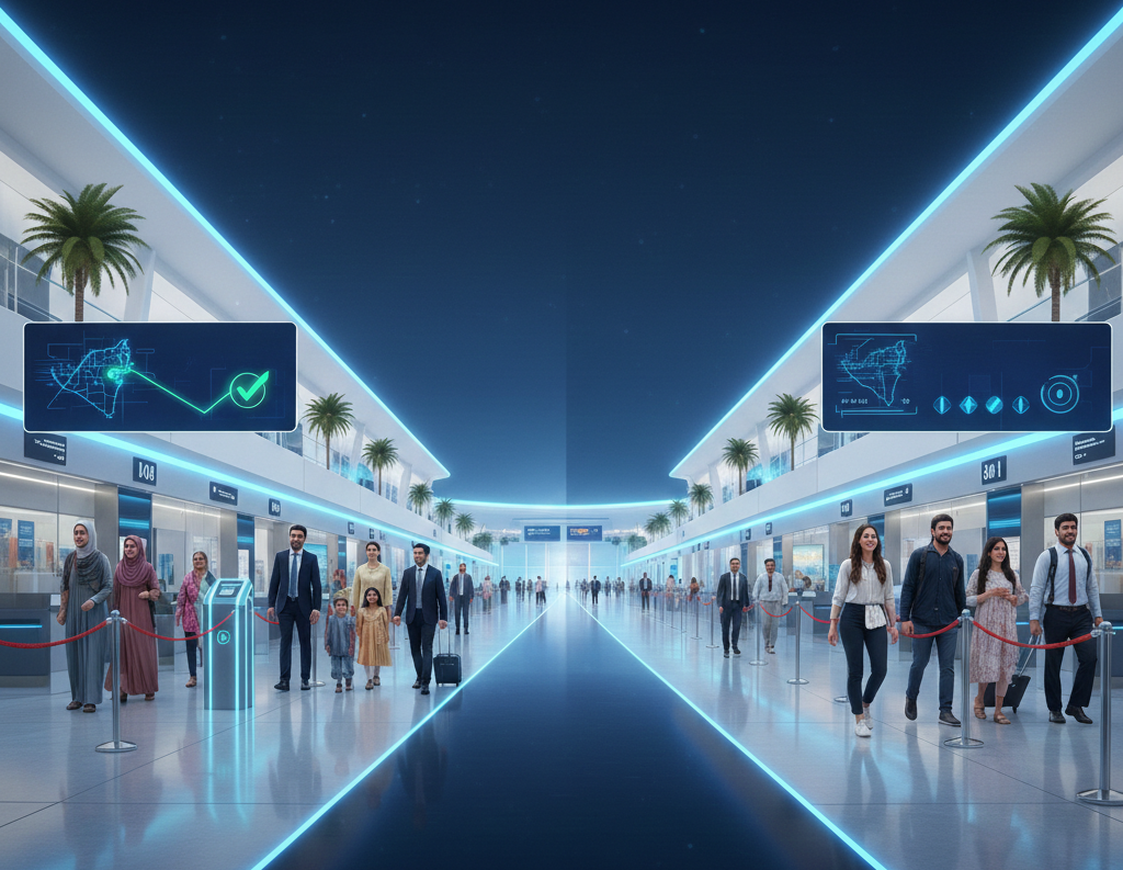 ഇനി വിമാനമിറങ്ങിയാൽ നേരെ പുറത്തേക്ക്! യുഎഇ – ബഹ്‌റൈൻ യാത്രയിൽ ഇമിഗ്രേഷൻ കാത്തുനിൽപ്പില്ലാത്ത ‘വൺ പോയിന്റ്’ വിപ്ലവം.