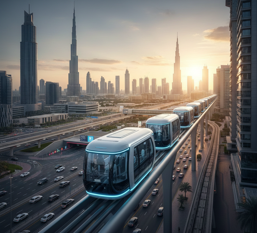 ട്രെയിനല്ല, ടാക്സിയുമല്ല; ഇത് ദുബായുടെ ‘പറക്കും പോഡുകൾ.