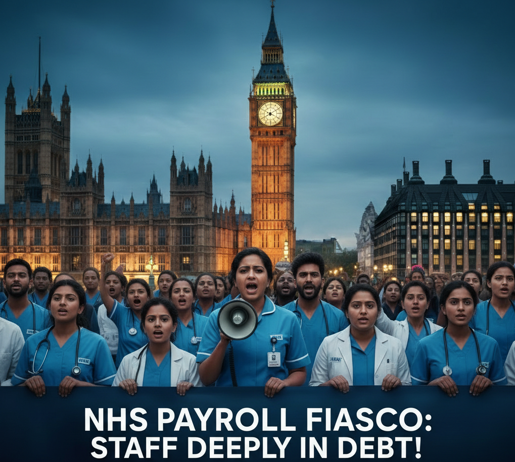 പിഴവ് എൻഎച്ച്എസിന്റേത്, പീഡനം ജീവനക്കാർക്ക്! ശമ്പള കുടിശ്ശിക തിരിച്ചുപിടിക്കാൻ ഏജൻസികളെ നിയോഗിക്കുന്നു; പ്രതിഷേധം ശക്തം.