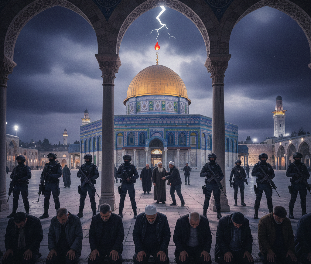 അൽ-അഖ്സയിൽ വീണ്ടും സംഘർഷം!  ആറ് പതിറ്റാണ്ട് പഴക്കമുള്ള സമാധാന കരാർ തകർച്ചയിലേക്ക്. റമദാൻ തുടക്കത്തിൽ തന്നെ ഇമാം അറസ്റ്റിൽ. ലോകം ആശങ്കയിൽ.