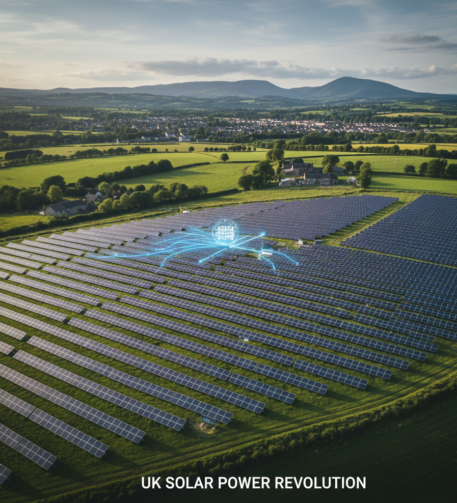 ഫോസിൽ ഇന്ധനങ്ങൾക്ക് വിട; സൂര്യപ്രകാശത്തിൽ കുതിക്കാൻ യുകെ, രാജ്യമൊട്ടാകെ സോളാർ ഫാമുകൾ വരുന്നു.