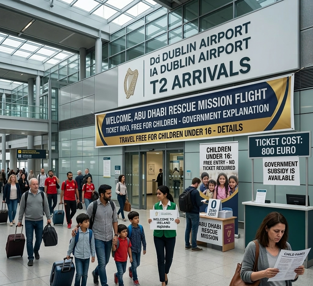 പശ്ചിമേഷ്യൻ സംഘർഷം: അബുദാബിയിൽ നിന്നുള്ള രണ്ടാമത്തെ രക്ഷാദൗത്യ വിമാനം ഡബ്ലിനിലെത്തി; ഇന്ത്യയിൽ നിന്നുള്ളവർക്കും ആശ്വാസം.