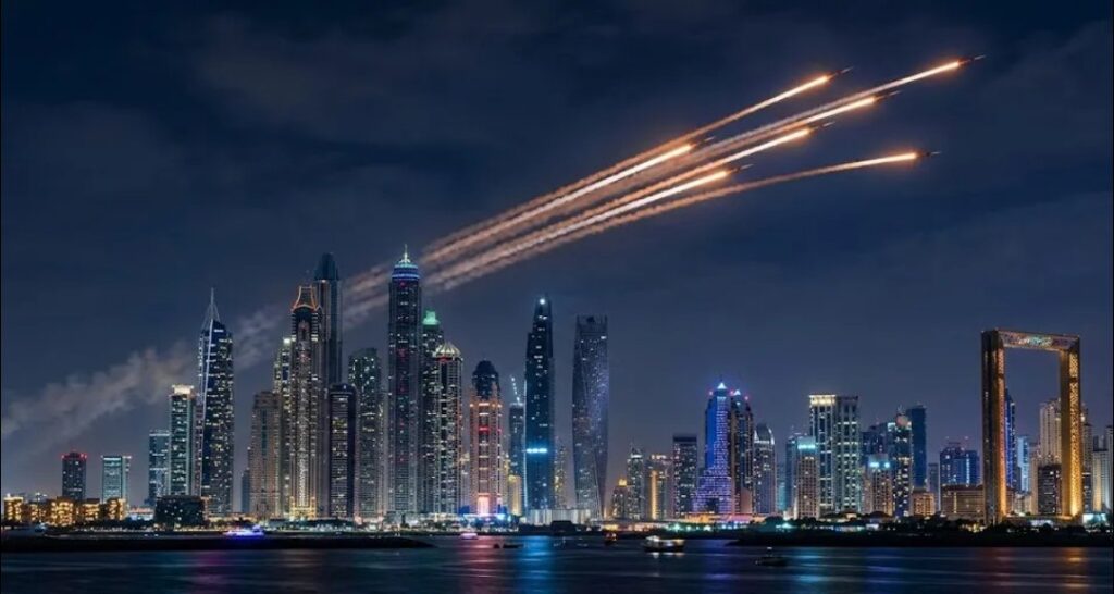 പടക്കമെന്ന് കരുതി, പിന്നെ കണ്ടത് തീമഴ’: ദുബായിലെ ആഡംബരത്തിനിടയിൽ ഇറാനിയൻ മിസൈലുകളുടെ നടുക്കം.