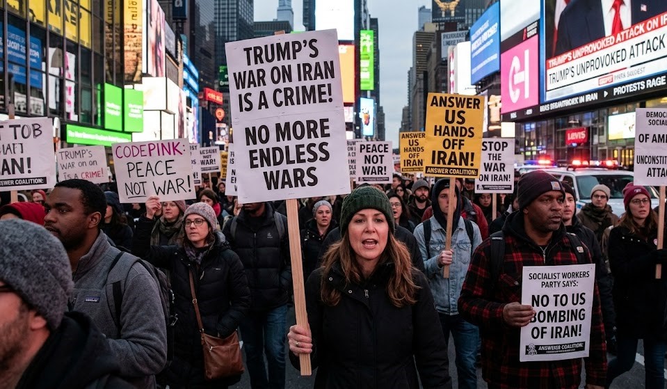 ഇറാൻ പരമോന്നത നേതാവ് ഖമേനി കൊല്ലപ്പെട്ടു; അമേരിക്കയിലുടനീളം പ്രതിഷേധം ആളിപ്പടരുന്നു.