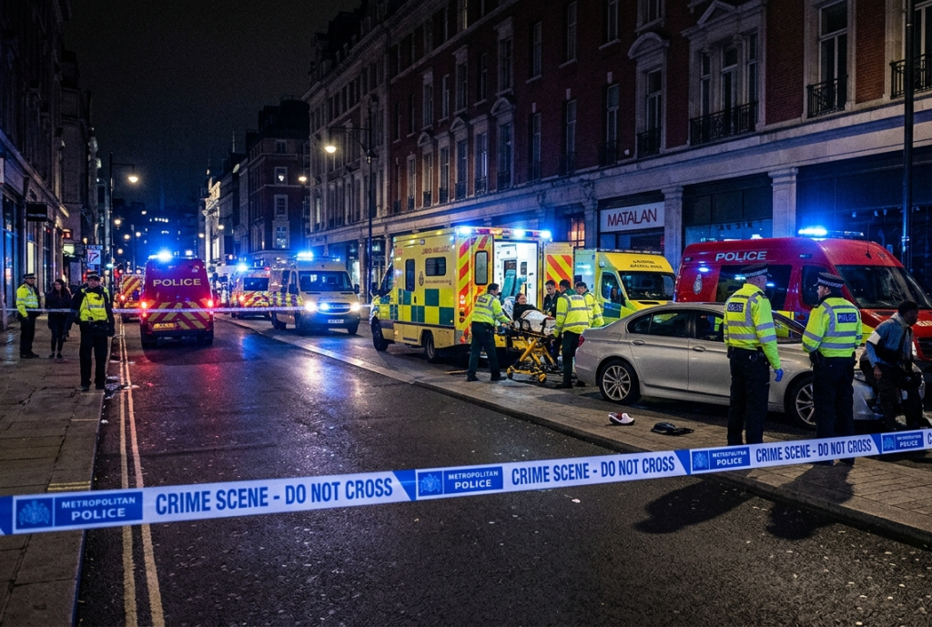 മധ്യലണ്ടനിൽ ആൾക്കൂട്ടത്തിനിടയിലേക്ക് കാർ ഇടിച്ചുകയറ്റി; വധശ്രമത്തിന് യുവതി അറസ്റ്റിൽ, ഒരാളുടെ നില ഗുരുതരം.