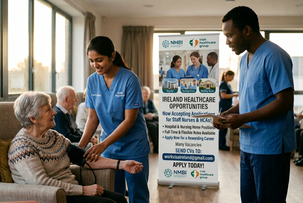 അയർലണ്ടിൽ നഴ്‌സുമാർക്കും ഹെൽത്ത് കെയർ അസിസ്റ്റന്റുമാർക്കും സുവർണ്ണാവസരം; ഇപ്പോൾ അപേക്ഷിക്കാം.